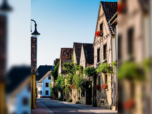Eine malerische Stadtansicht von Ruppertsberg mit traditionellen Häusern und blühenden Pflanzen. | © Name
