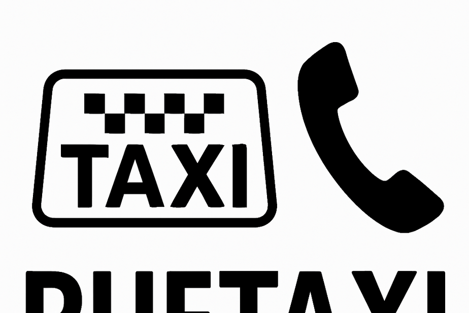 Schriftzug Ruftaxi mit Telefonhörer