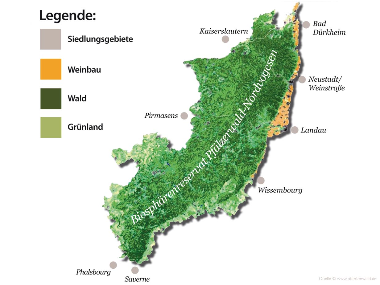Grafik zum Biosphärenreservat Pfälzerwald - Quelle http://www.pfaelzerwald.de